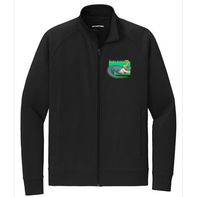 Croki Crocodile Alligator God of Mischief Stretch Full-Zip Cadet Jacket