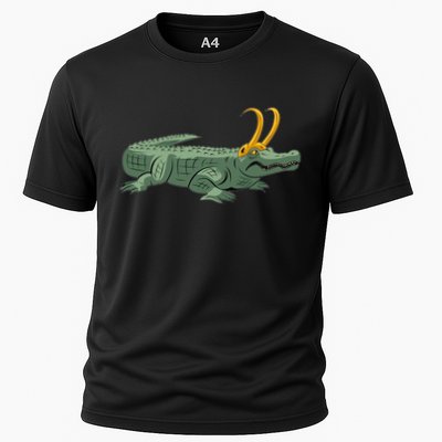 Croki Crocodile Alligator Golden Horns Cooling Performance Crew T-Shirt