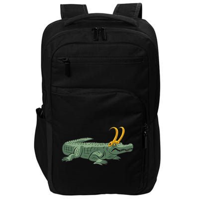 Croki Crocodile Alligator Golden Horns Impact Tech Backpack