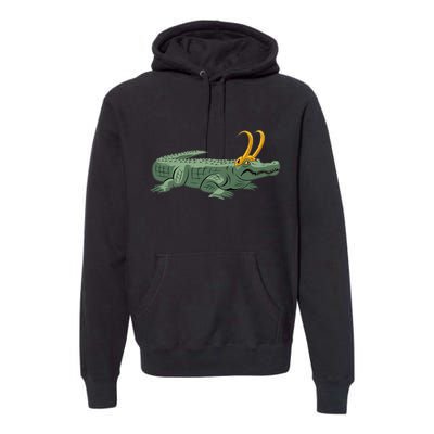 Croki Crocodile Alligator Golden Horns Premium Hoodie