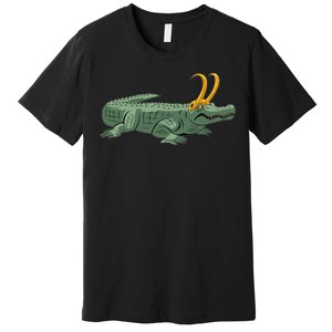 Croki Crocodile Alligator Golden Horns Premium T-Shirt