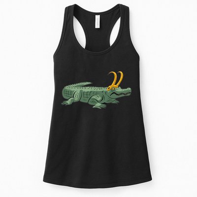 Croki Crocodile Alligator Golden Horns Womens Tank Top