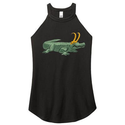 Croki Crocodile Alligator Golden Horns Women’s Perfect Tri Rocker Tank