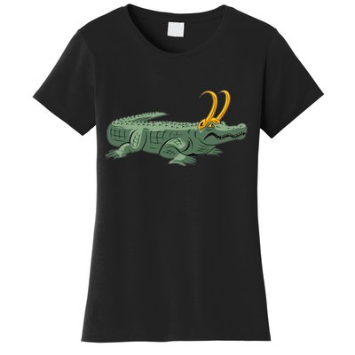 Croki Crocodile Alligator Golden Horns Women's T-Shirt