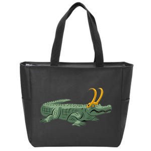 Croki Crocodile Alligator Golden Horns Zip Tote Bag