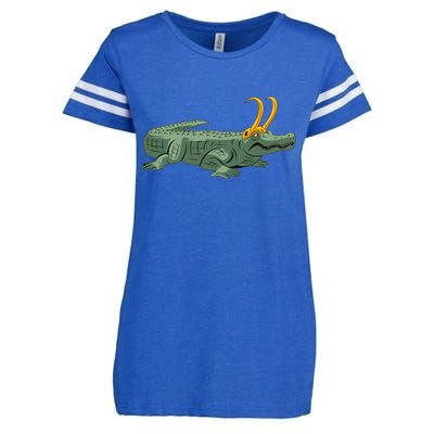 Croki Crocodile Alligator Golden Horns Enza Ladies Jersey Football T-Shirt