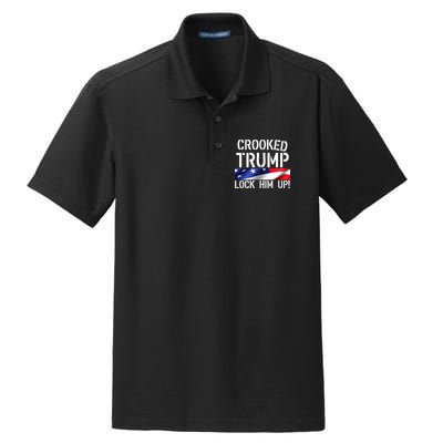 Crooked Trump Lock Him Up USA Dry Zone Grid Polo