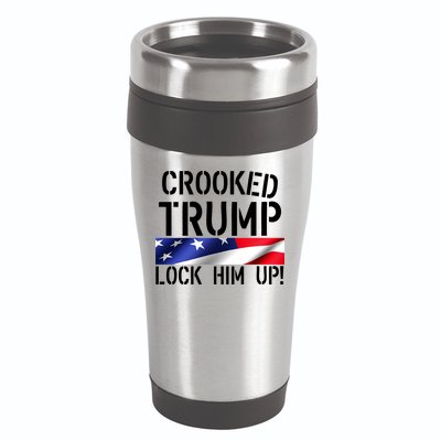 Crooked Trump Lock Him Up USA 16oz Travel Tumbler