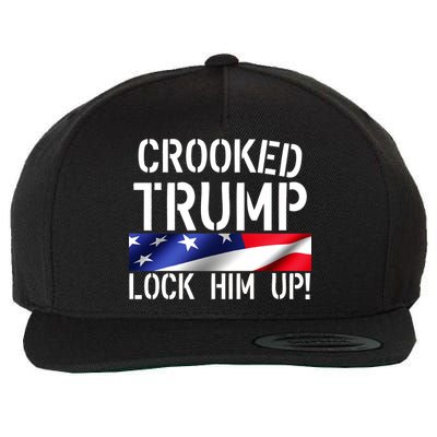 Crooked Trump Lock Him Up USA Wool Snapback Cap