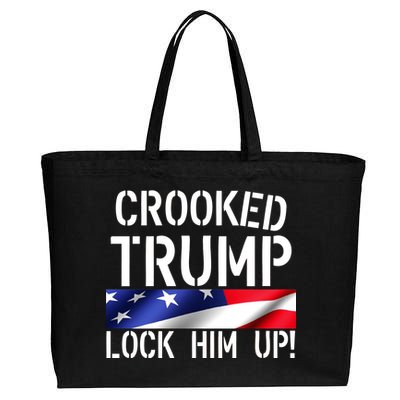 Crooked Trump Lock Him Up USA Cotton Canvas Jumbo Tote