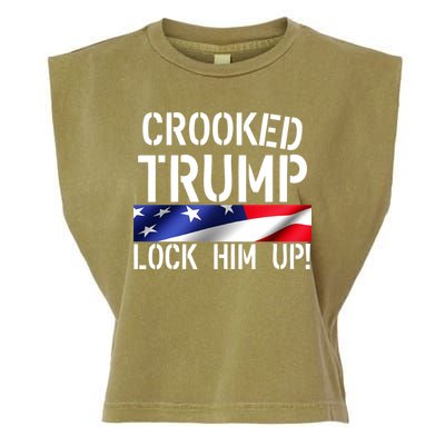 Crooked Trump Lock Him Up USA Garment-Dyed Women's Muscle Tee