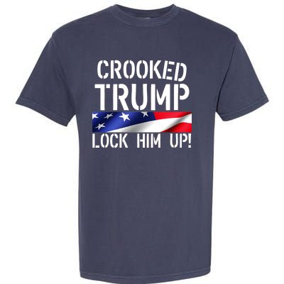 Crooked Trump Lock Him Up USA Garment-Dyed Heavyweight T-Shirt