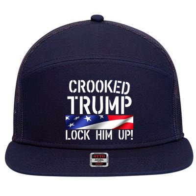 Crooked Trump Lock Him Up USA 7 Panel Mesh Trucker Snapback Hat