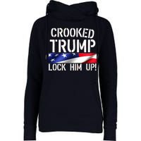 Crooked Trump Lock Him Up USA Womens Funnel Neck Pullover Hood