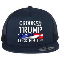 Crooked Trump Lock Him Up USA Flat Bill Trucker Hat