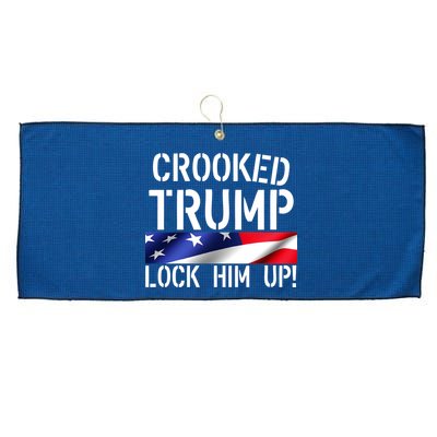 Crooked Trump Lock Him Up USA Large Microfiber Waffle Golf Towel