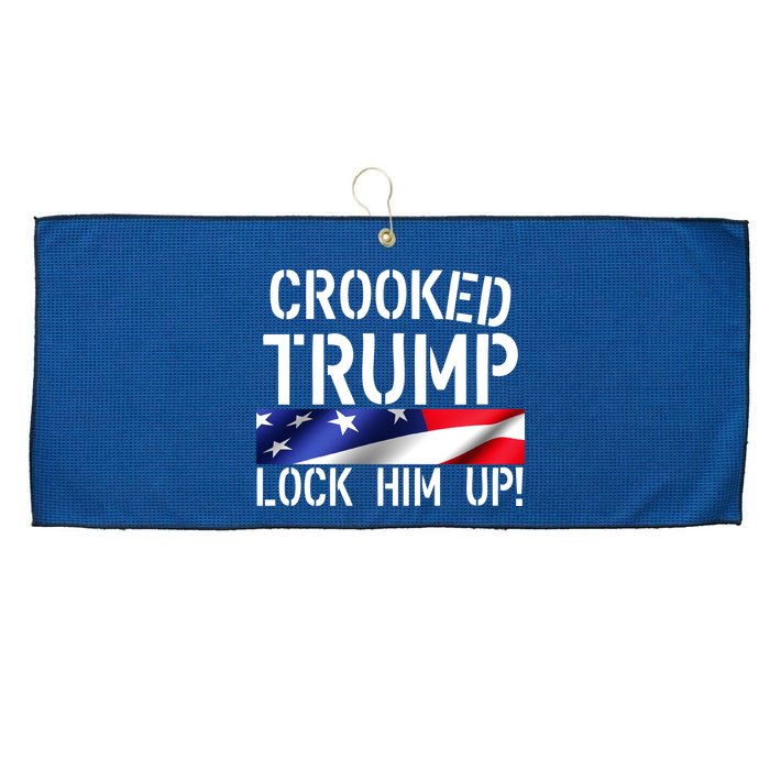 Crooked Trump Lock Him Up USA Large Microfiber Waffle Golf Towel