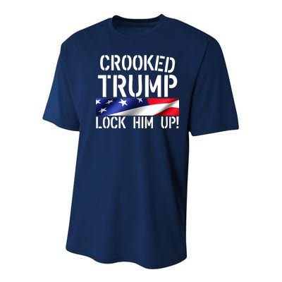 Crooked Trump Lock Him Up USA Youth Performance Sprint T-Shirt