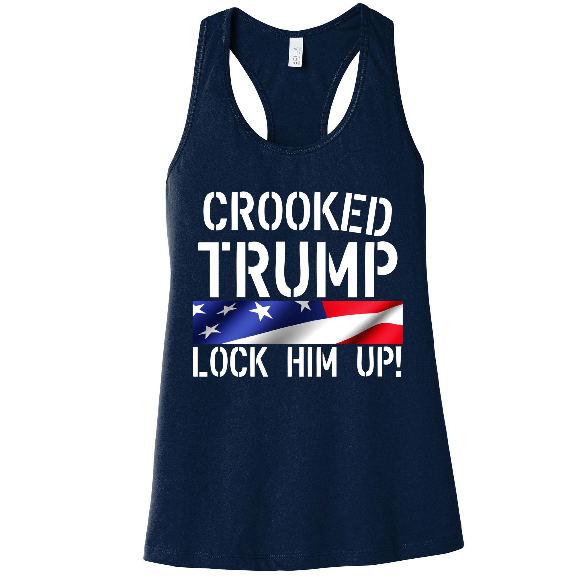 Crooked Trump Lock Him Up USA Womens Tank Top