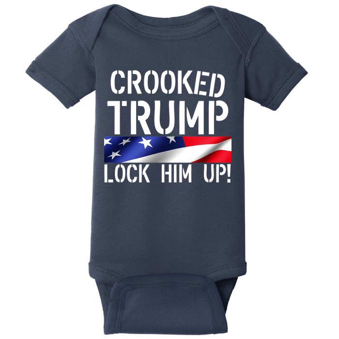 Crooked Trump Lock Him Up USA Baby Bodysuit