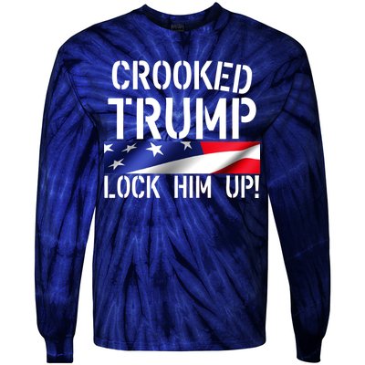 Crooked Trump Lock Him Up USA Tie-Dye Long Sleeve Shirt