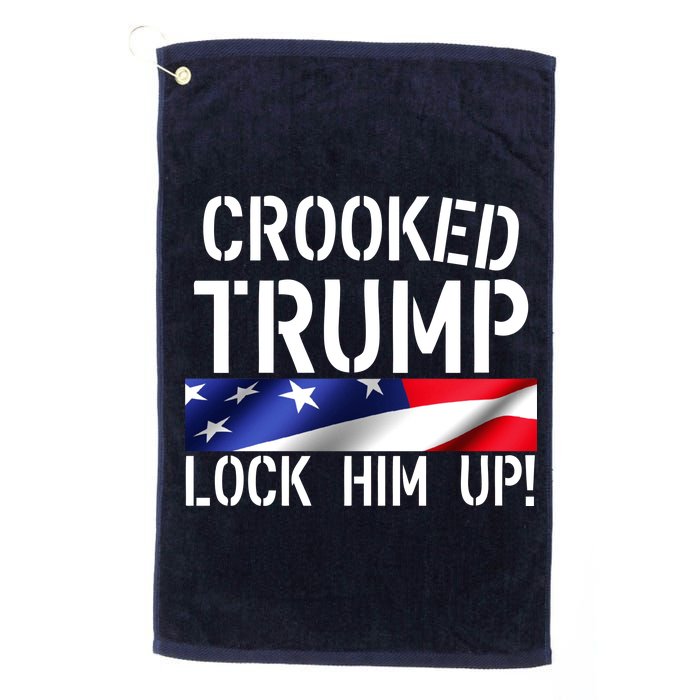 Crooked Trump Lock Him Up USA Platinum Collection Golf Towel