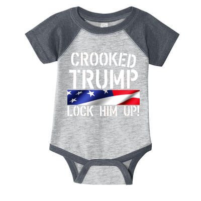 Crooked Trump Lock Him Up USA Infant Baby Jersey Bodysuit