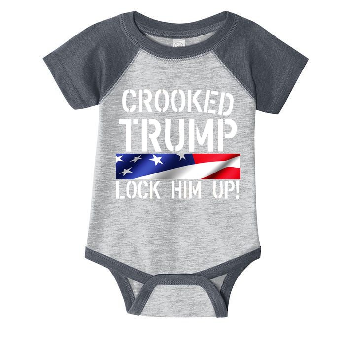 Crooked Trump Lock Him Up USA Infant Baby Jersey Bodysuit