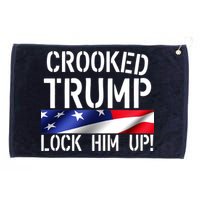 Crooked Trump Lock Him Up USA Grommeted Golf Towel