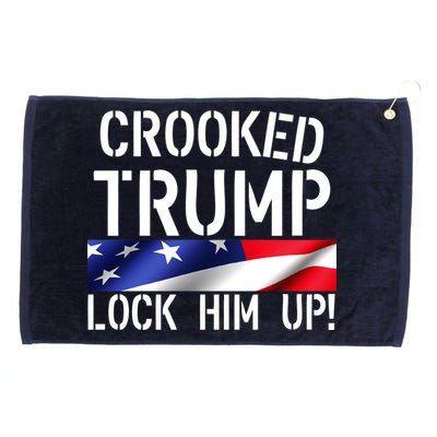 Crooked Trump Lock Him Up USA Grommeted Golf Towel