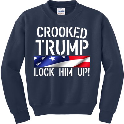 Crooked Trump Lock Him Up USA Kids Sweatshirt