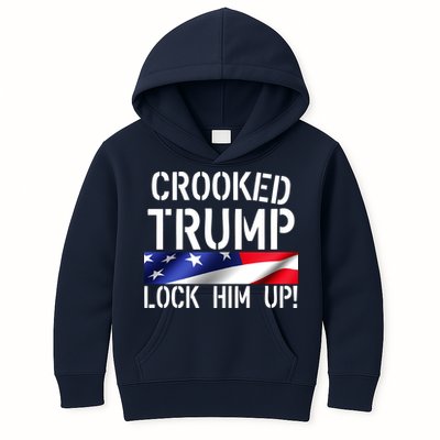 Crooked Trump Lock Him Up USA Kids Hoodie