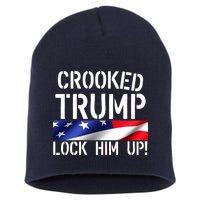 Crooked Trump Lock Him Up USA Short Acrylic Beanie