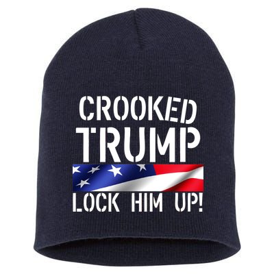 Crooked Trump Lock Him Up USA Short Acrylic Beanie