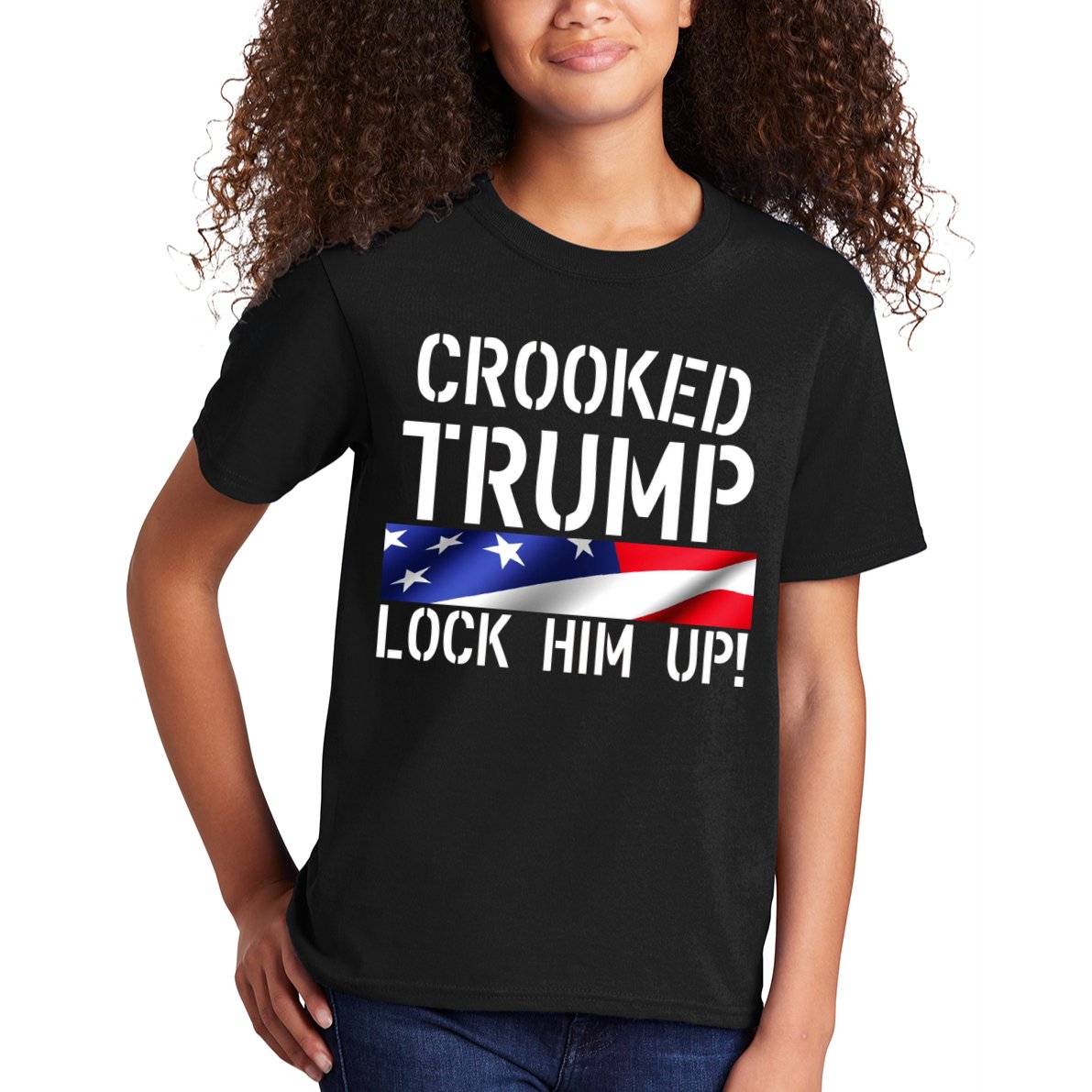 Crooked Trump Lock Him Up USA Kids T-Shirt