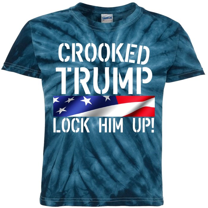 Crooked Trump Lock Him Up USA Kids Tie-Dye T-Shirt