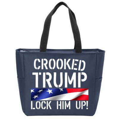 Crooked Trump Lock Him Up USA Zip Tote Bag