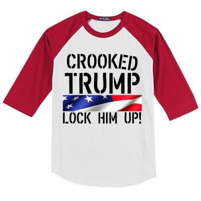 Crooked Trump Lock Him Up USA Kids Colorblock Raglan Jersey