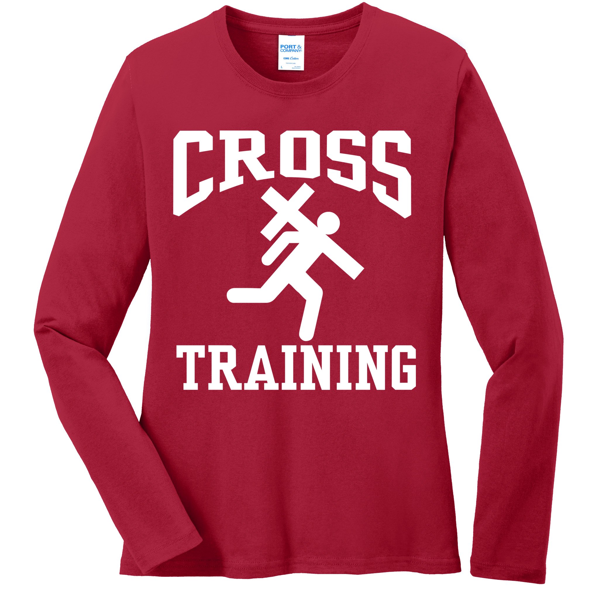 Cross Training Jesus Christian Catholic Ladies Long Sleeve Shirt
