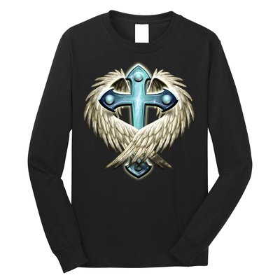 Cross With Wings Long Sleeve Shirt