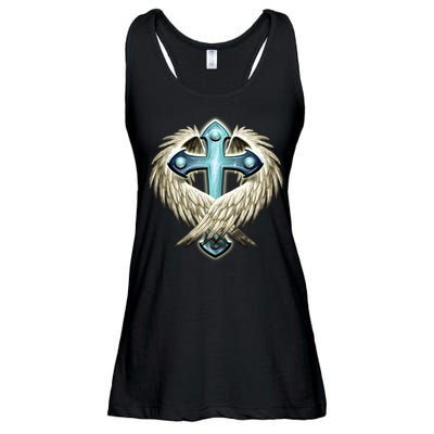 Cross With Wings Ladies Essential Flowy Tank