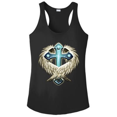 Cross With Wings Ladies PosiCharge Competitor Racerback Tank