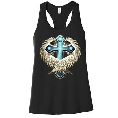 Cross With Wings Women's Racerback Tank