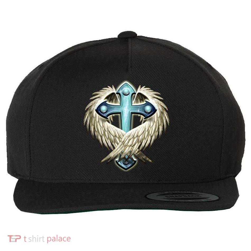 Cross With Wings Wool Snapback Cap
