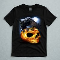 Crow Pumpkin Skull Halloween T-Shirt