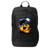 Crow Pumpkin Skull Halloween City Backpack