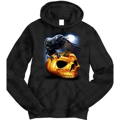 Crow Pumpkin Skull Halloween Tie Dye Hoodie