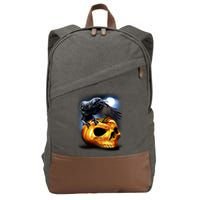 Crow Pumpkin Skull Halloween Cotton Canvas Backpack
