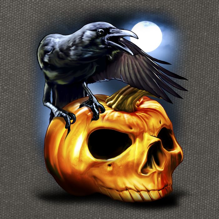 Crow Pumpkin Skull Halloween Cotton Canvas Backpack