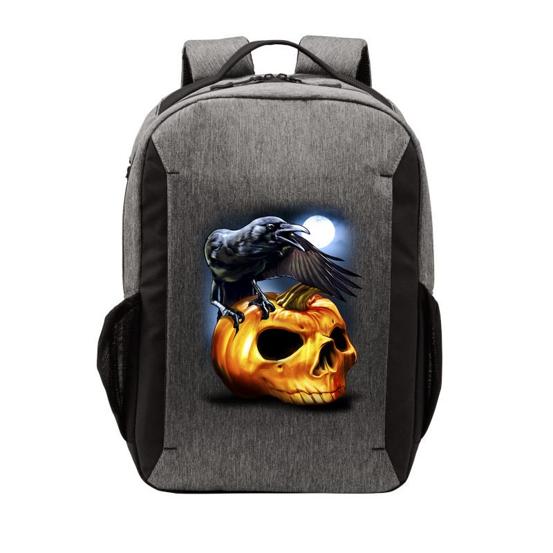 Crow Pumpkin Skull Halloween Vector Backpack